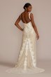 Illusion Plunge Lattice Skirt Wedding Gown WG4066