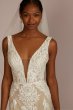 Illusion Plunge Lattice Skirt Wedding Gown WG4066