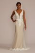 Illusion Plunge Lattice Skirt Wedding Gown WG4066