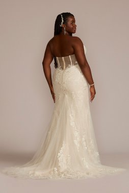 Sparkling Corset Bodice Tall Plus Wedding Gown 4XL9SWG920