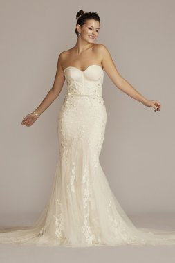 Sparkling Corset Bodice Mermaid Tall Wedding Gown 4XLSWG920