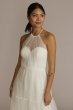 Halter Tulle Tall Wedding Gown with Tiered Skirt 4XLWG4050