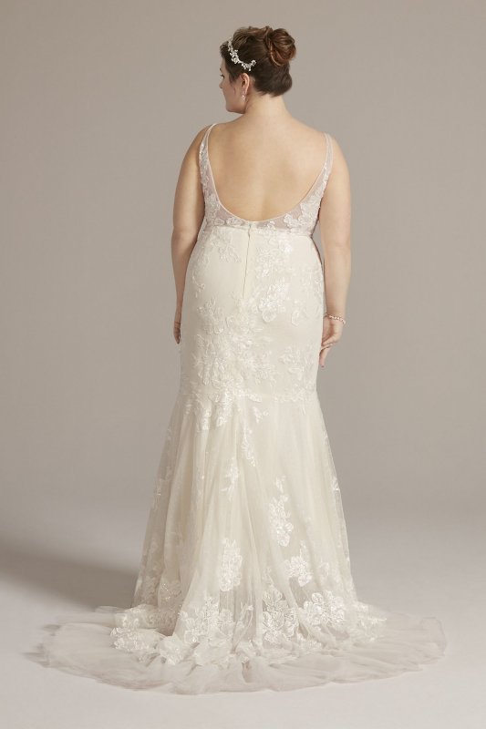 Mermaid Plus Size Wedding Gown with Ruffle Hem 8MS251256