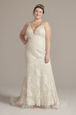 Mermaid Plus Size Wedding Gown with Ruffle Hem 8MS251256