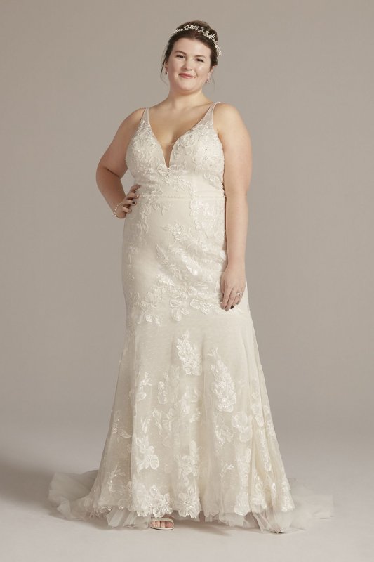 Mermaid Plus Size Wedding Gown with Ruffle Hem 8MS251256