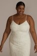 Floral Beaded Sheath Plus Size Wedding Dress 9WGIN5113