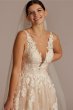 Illusion Plunge V-Neck Lace Wedding Gown CWG924