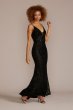 Illusion Deep-V Sparkle Lace Sheath Gown D21NY22156V1