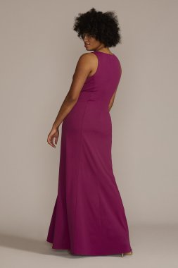 Plus Size Cutout Stretch Crepe Tank Sheath D21NY22174V2W