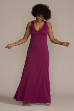 Plus Size Cutout Stretch Crepe Tank Sheath D21NY22174V2W