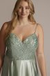 Plus Size Satin Prom Dress with Beaded Bodice D24NY22004W