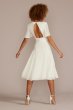 Chiffon Flutter Sleeve Tea-Length Dress SDWG1047