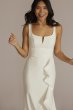 Crepe Tank Sheath Wedding Dress with Ruffle Skirt SDWG1052
