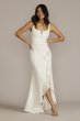 Crepe Tank Sheath Wedding Dress with Ruffle Skirt SDWG1052