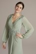 Embellished Chiffon Gown with Long Sleeves WBM2815