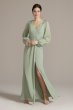 Embellished Chiffon Gown with Long Sleeves WBM2815