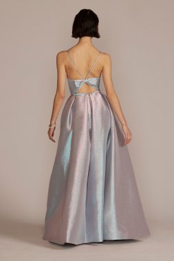 Pleated Iridescent Ball Gown WBM2885V2