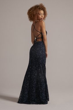 Square Neck Floor Length Lace Prom Dress WBM2944