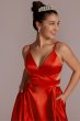 Satin A-Line Prom Dress with Cutouts WBM2948