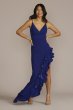 Asymmetrical Ruffled Slit Crepe Dress WBM3021V1