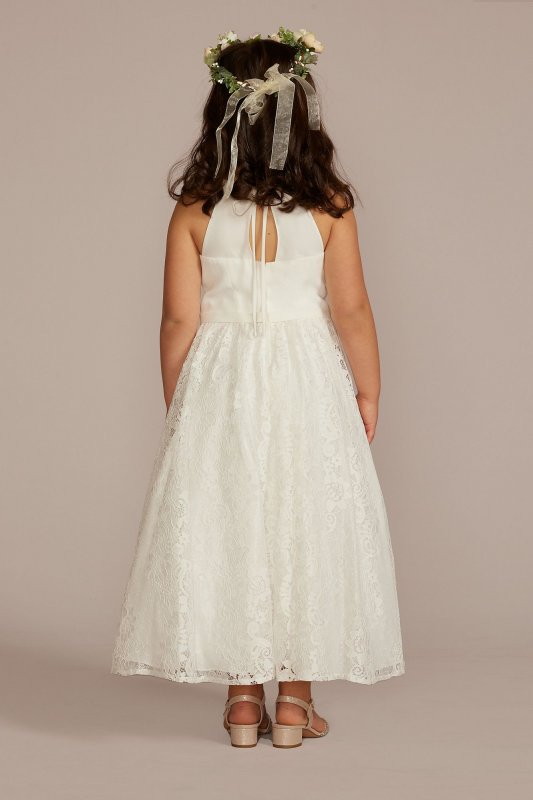 Shirred Halter Neck Ball Gown Flower Girl Dress WG1444