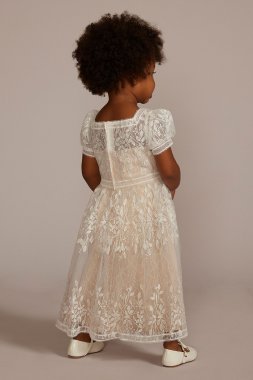 Floral Lace Cap Sleeve Flower Girl Dress WG1453