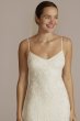 Allover Floral Beaded Godet Sheath Wedding Dress WGIN5113