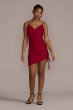 Short V-Neck Jersey Sheath with Asymmetrical Skirt 13046