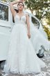 Glitter Tulle Appliqued Corset Bodice Wedding Gown CWG929