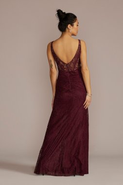 Tall Lace Corset Bodice Bridesmaid Dress with Slit GS290105