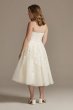 Sheer Lace and Tulle Tea-Length Wedding Dress MIDWG3861