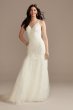 Lace Beaded Tulle Spaghetti Strap Wedding Dress MS251249