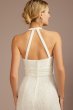 Allover Lace Halter Neck Sheath Wedding Dress SDWG1180