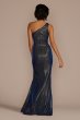 One-Shoulder Glitter Metallic Ruched Dress WBM3553