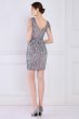 Light Blue Sequins Cocktail Dress with Fringes E202283182