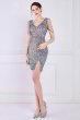 Light Blue Sequins Cocktail Dress with Fringes E202283182