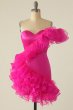 Fuchsia Sweetheart Short Homecoming Dress with Ruffles E202283186