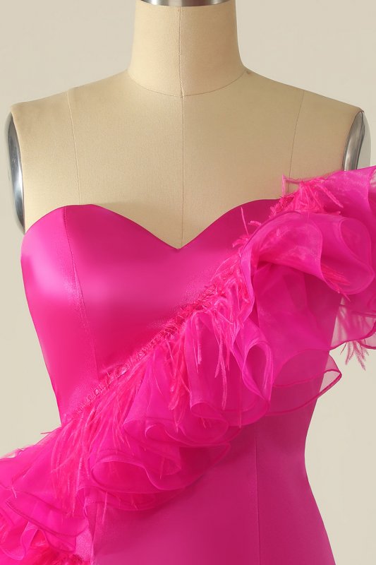 Fuchsia Sweetheart Short Homecoming Dress with Ruffles E202283186