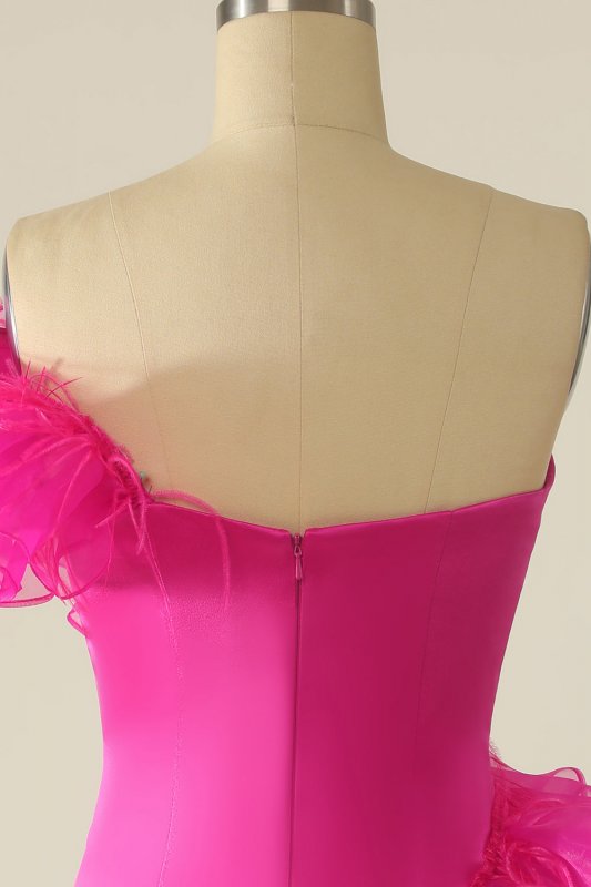 Fuchsia Sweetheart Short Homecoming Dress with Ruffles E202283186