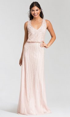 Long Blush Beaded Bridesmaid Dress AP-091900120-B