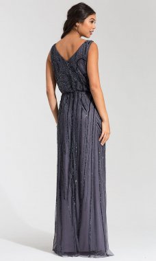 Long Gunmetal Bridesmaid Dress AP-091900120-G