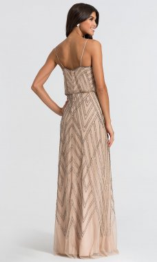 Taupe Beaded Long Bridesmaid Dress AP-AP1E200215-TP