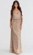 Taupe Beaded Long Bridesmaid Dress AP-AP1E200215-TP