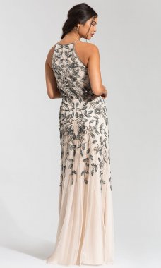 Taupe and Pink Long Bridesmaid Dress AP-AP1E201206