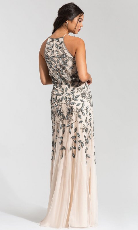 Taupe and Pink Long Bridesmaid Dress AP-AP1E201206