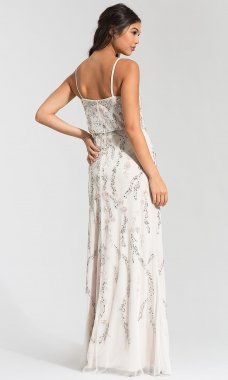 Long Ivory Sequin Bridesmaid Dress AP-AP1E201262
