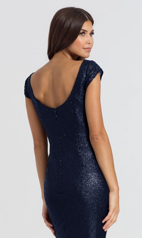 Sequin Cap-Sleeve Bridesmaid Dress BJ-BM-1617