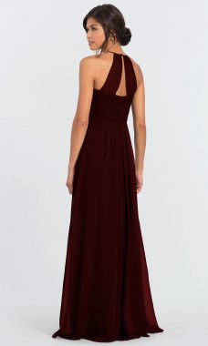 High-Neck Long Bridesmaid Dress BLF-L-7001