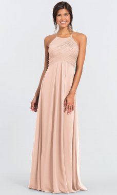 High-Neck Long Bridesmaid Dress BLF-L-7001