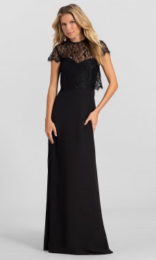 Lace-Jacket Long Bridesmaid Dress HYP-5621